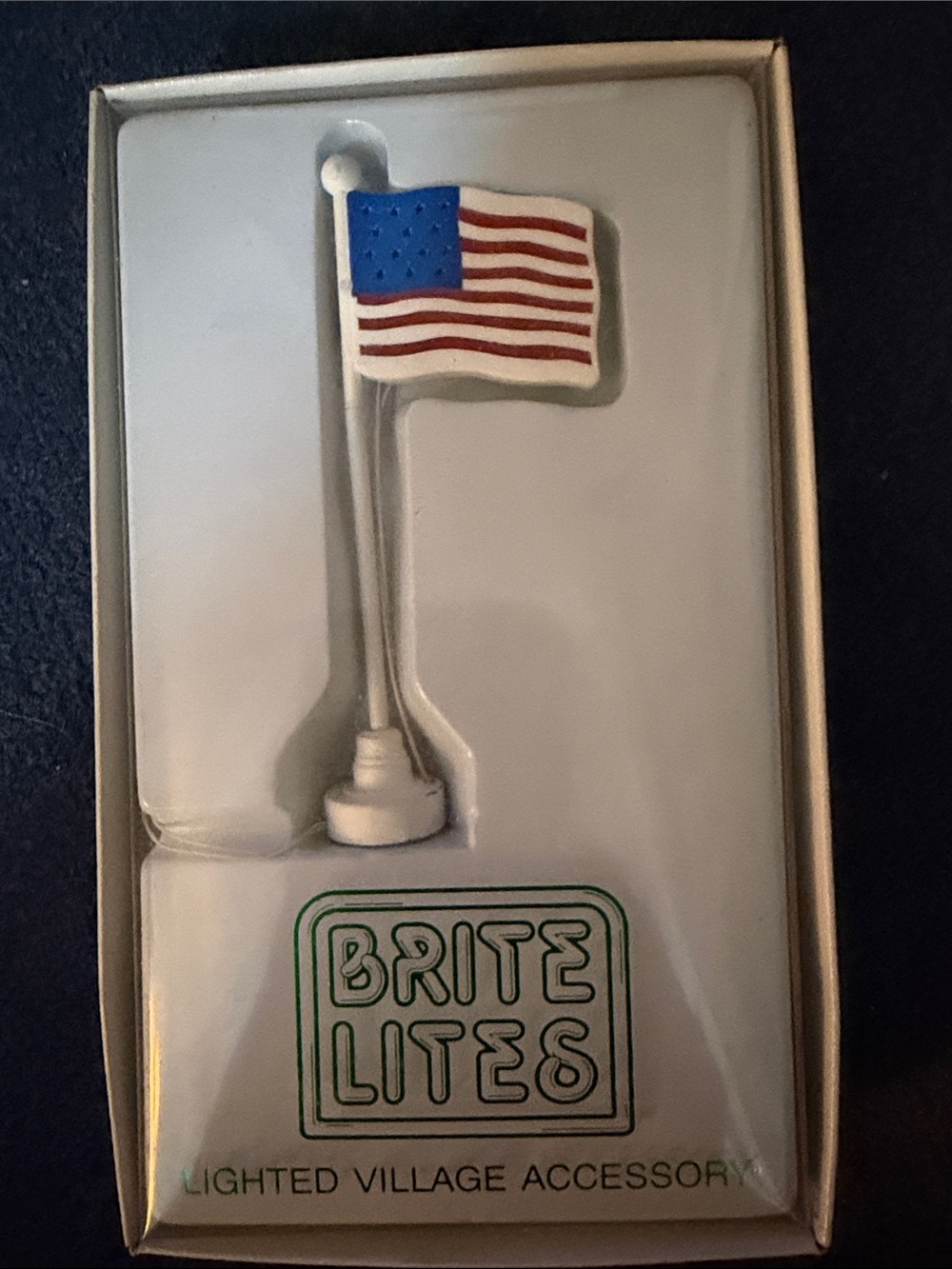 BRITE LITES DEPT 56 Accessory,An American Flag that lights up for in the Village